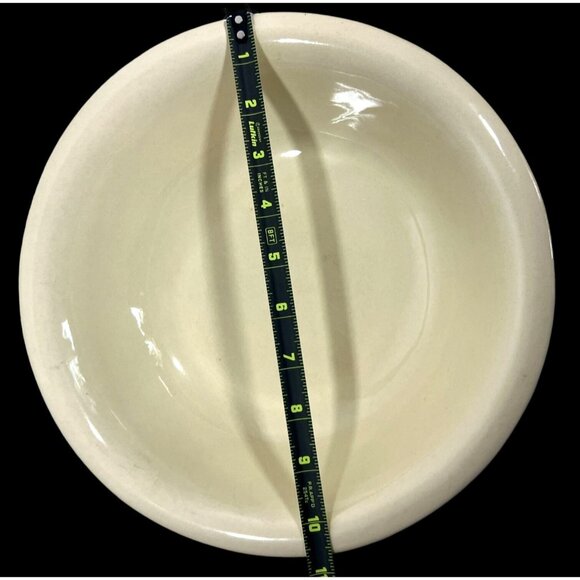 Vtg McCoy Cream Ceramic Basin Mixing Bowl 10X3" Farmhouse GrannyCore fruit bowl - Picture 7 of 8